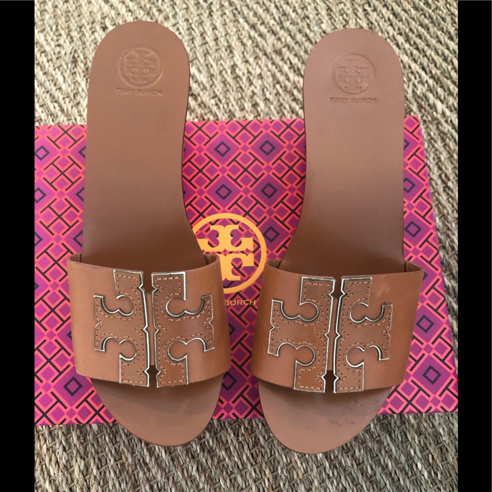 Tory Burch Ines Wedge Slide Tan